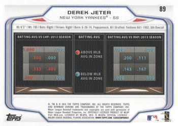 2014 Bowman Chrome #89 Derek Jeter Back