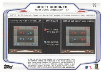 2014 Bowman Chrome #99 Brett Gardner Back