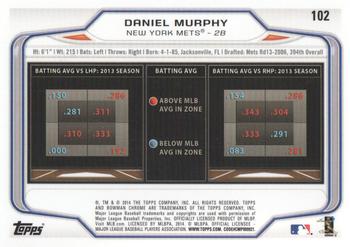 2014 Bowman Chrome #102 Daniel Murphy Back