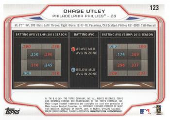 2014 Bowman Chrome #123 Chase Utley Back