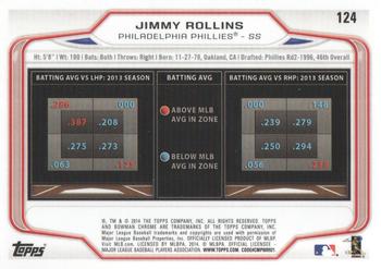2014 Bowman Chrome #124 Jimmy Rollins Back