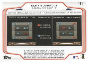 2014 Bowman Chrome #131 Clay Buchholz Back