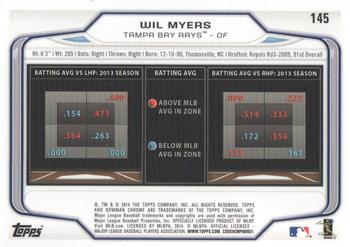 2014 Bowman Chrome #145 Wil Myers Back