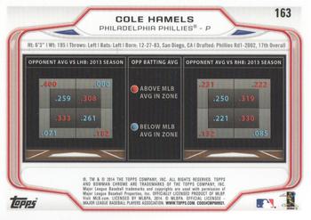 2014 Bowman Chrome #163 Cole Hamels Back