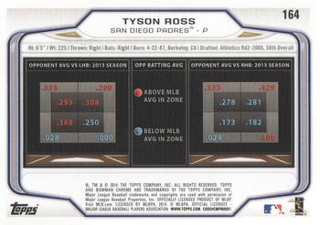 2014 Bowman Chrome #164 Tyson Ross Back