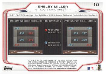2014 Bowman Chrome #173 Shelby Miller Back