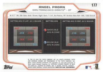 2014 Bowman Chrome #177 Angel Pagan Back