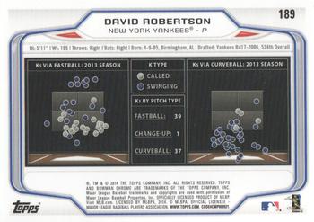 2014 Bowman Chrome #189 David Robertson Back