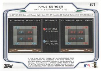 2014 Bowman Chrome #201 Kyle Seager Back