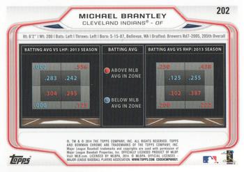 2014 Bowman Chrome #202 Michael Brantley Back