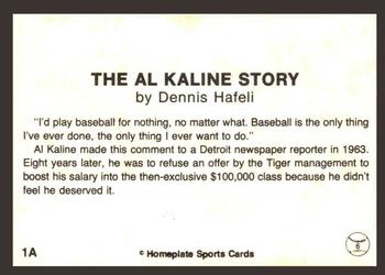 1983 Al Kaline Story #1A The Al Kaline Story Back