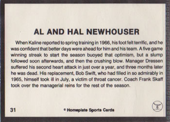 1983 Al Kaline Story #31 Al Kaline / Hal Newhouser Back
