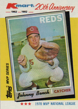 1982 Topps Kmart 20th Anniversary #18 Johnny Bench Front