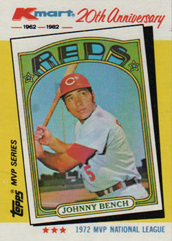 1982 Topps Kmart 20th Anniversary #22 Johnny Bench Front