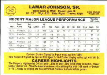 1983 Donruss #142 Lamar Johnson Back