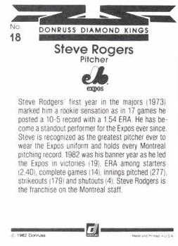 1983 Donruss #18 Steve Rogers Back