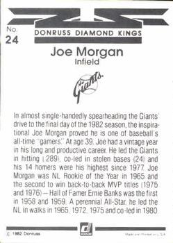 1983 Donruss #24 Joe Morgan Back
