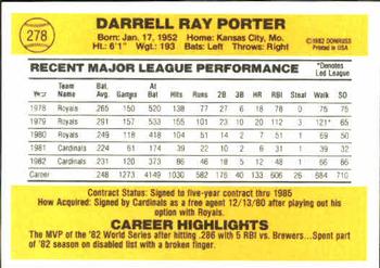 1983 Donruss #278 Darrell Porter Back