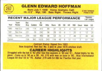 1983 Donruss #282 Glenn Hoffman Back