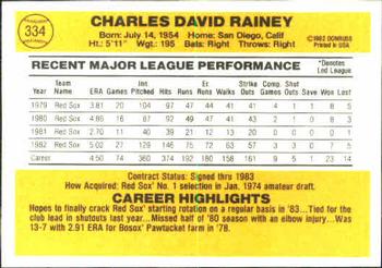 1983 Donruss #334 Chuck Rainey Back
