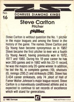 1983 Donruss #16 Steve Carlton Back