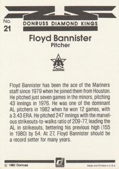 1983 Donruss #21 Floyd Bannister Back