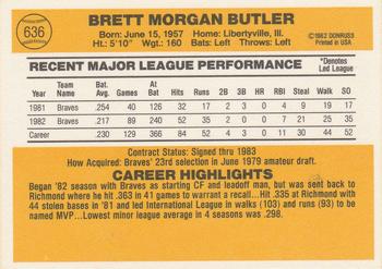 1983 Donruss #636 Brett Butler Back