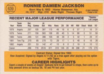 1983 Donruss #639 Ron Jackson Back