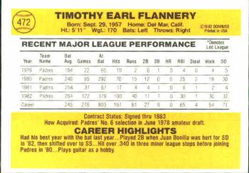 1983 Donruss #472 Tim Flannery Back