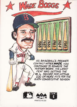 1990 Collect-A-Books #26 Wade Boggs Back