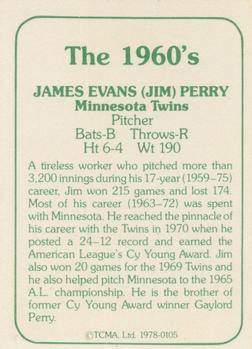 1978 TCMA The 1960's I #0105 Jim Perry Back