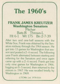 1978 TCMA The 1960's I #0116 Frank Kreutzer Back