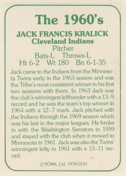 1978 TCMA The 1960's I #0134 Jack Kralick Back