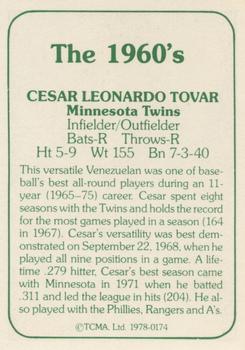 1978 TCMA The 1960's I #0174 Cesar Tovar Back