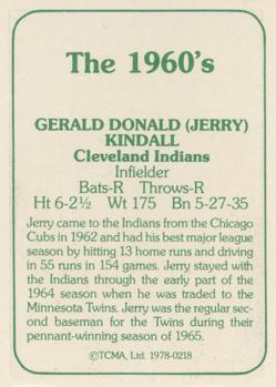 1978 TCMA The 1960's I #0218 Jerry Kindall Back