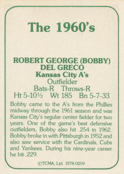 1978 TCMA The 1960's I #0259 Bobby Del Greco Back