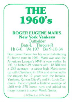 1978 TCMA The 1960's I #0011 Roger Maris Back