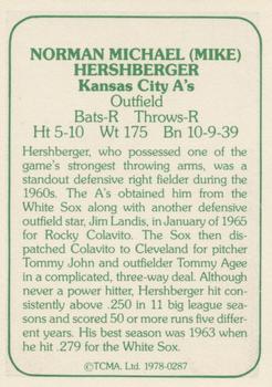 1978 TCMA The 1960's I #0287 Mike Hershberger Back