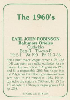 1978 TCMA The 1960's I #0081 Earl Robinson Back