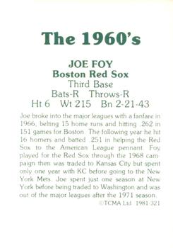 1981 TCMA The 1960's II #321 Joe Foy Back