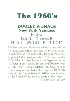 1981 TCMA The 1960's II #339 Dooley Womack Back