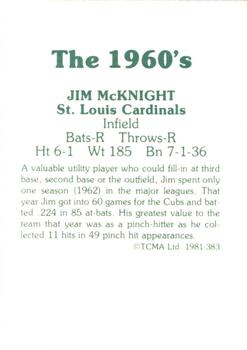 1981 TCMA The 1960's II #383 Jim McKnight Back
