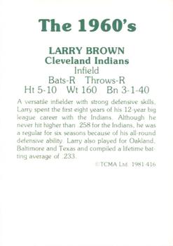 1981 TCMA The 1960's II #416 Larry Brown Back