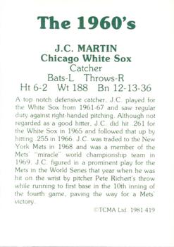 1981 TCMA The 1960's II #419 J.C. Martin Back