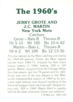 1981 TCMA The 1960's II #438 Jerry Grote / J.C. Martin Back