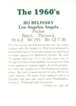 1981 TCMA The 1960's II #447 Bo Belinsky Back