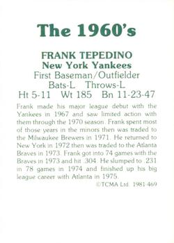 1981 TCMA The 1960's II #469 Frank Tepedino Back