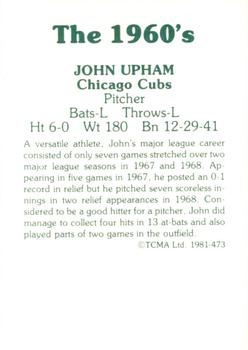 1981 TCMA The 1960's II #473 John Upham Back