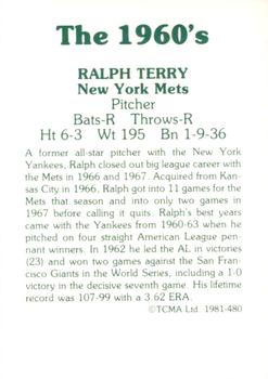 1981 TCMA The 1960's II #480 Ralph Terry Back