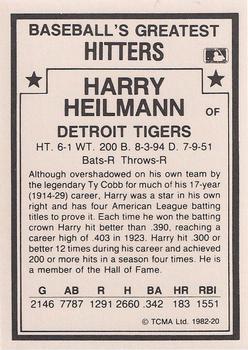 1987 TCMA 1982 Greatest Hitters #20 Harry Heilmann Back